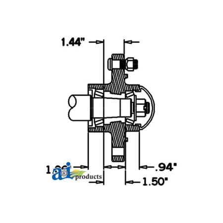 A & I Products Hub & Spindle Assy. (6 Stud) 21" x6" x5" A-HS25006S6